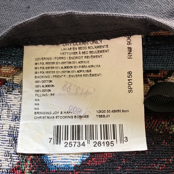 Nicky Boehme Christmas Stocking 12x18” Santa going down Chimney with bag of toys - Picture 5 of 5